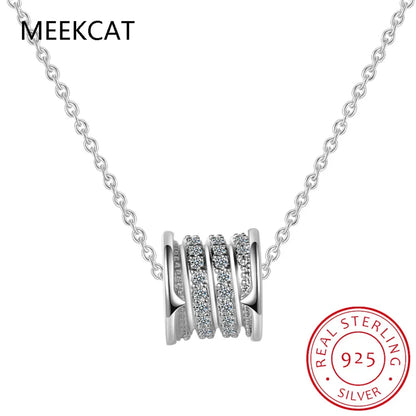 925 Sterling Silver Cubic Zircon Pendant Necklace | Classic Elegance for Women