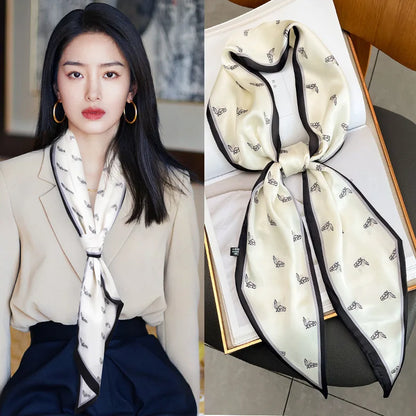 Luxury Long Silk Satin Scarf Belt - Soft Headscarf & Hair Band Accessory