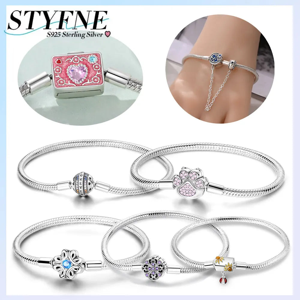 Sterling Silver Purple Dreamcatcher Feather Bracelet - Perfume Bottle Charm