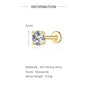 Moissanite Stud Earrings - 925 Sterling Silver, 0.03-1.2ct, D Color, GDTC Certified