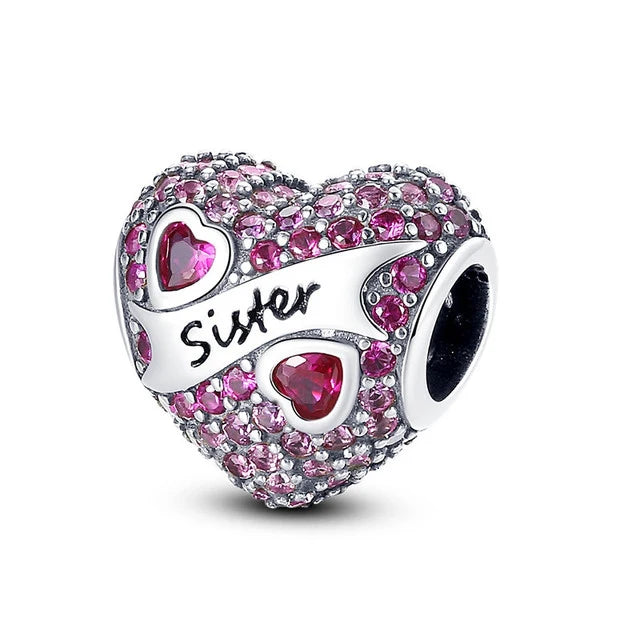 Sterling Silver Sunflower Best Friend Charm Bead - Bracelet Accessory