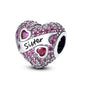 Sterling Silver Sunflower Best Friend Charm Bead - Bracelet Accessory
