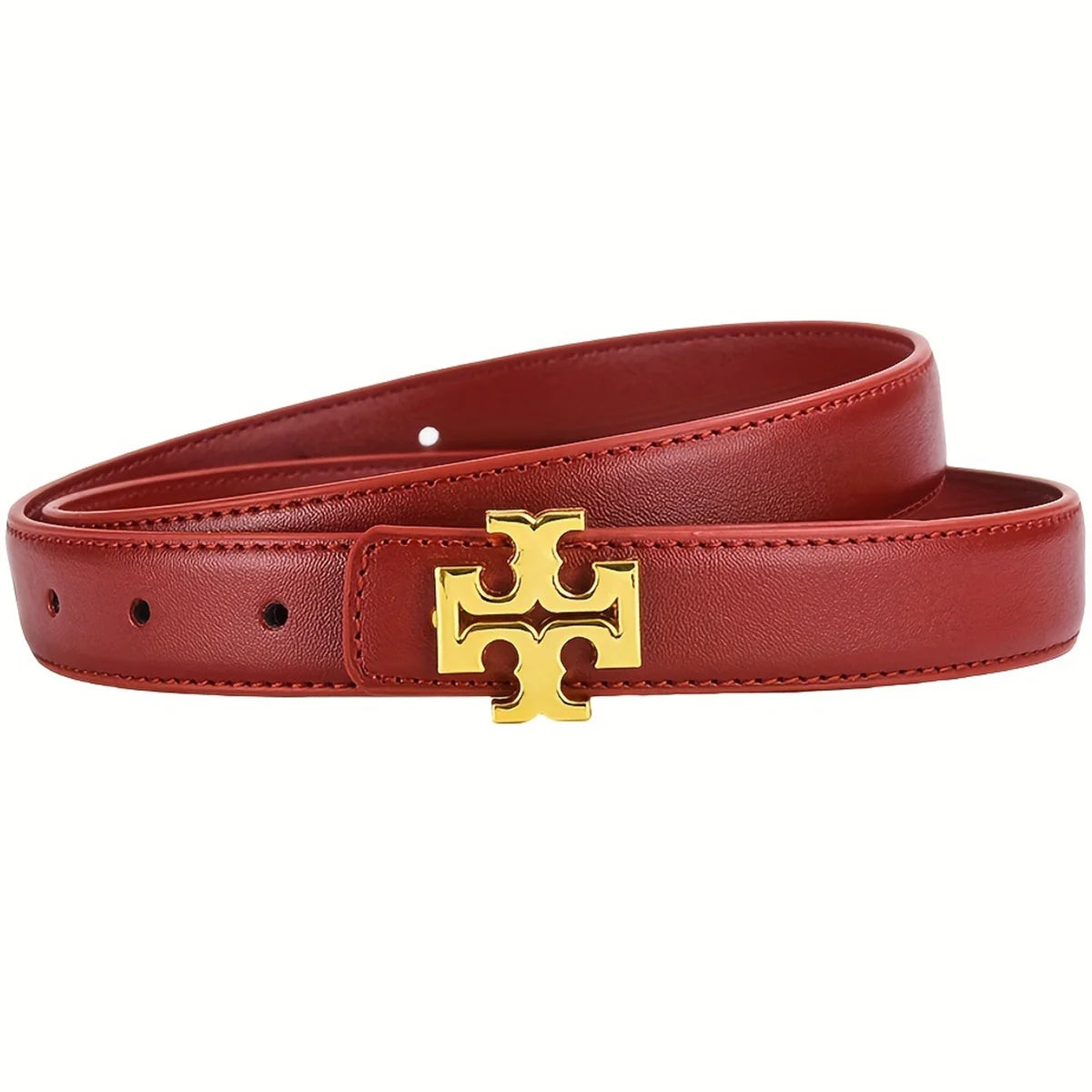 Slim Fit Designer Belt - Metal Letter Buckle Faux Leather Belt for Jeans