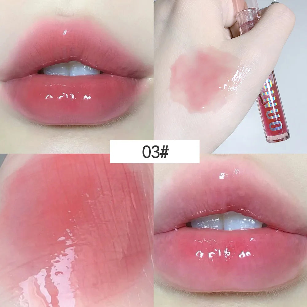 SHAQINUO Water-Gloss Mirror Jelly Lip Gloss — Pearlescent Shimmer | Single & 2-Pack