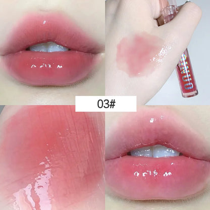 SHAQINUO Water-Gloss Mirror Jelly Lip Gloss — Pearlescent Shimmer | Single & 2-Pack