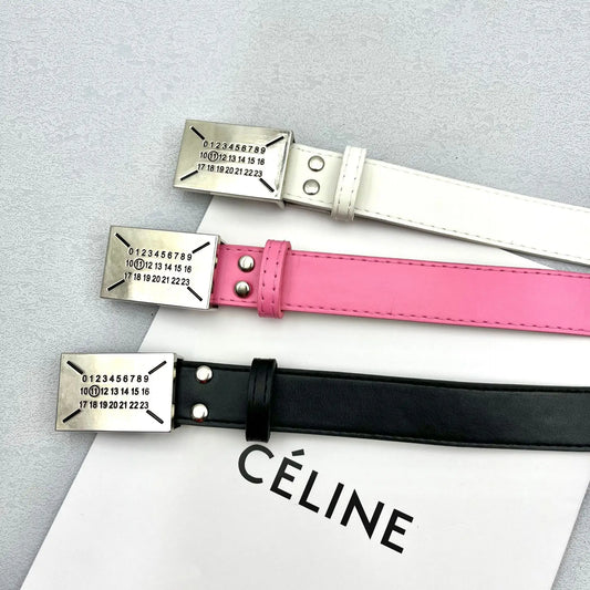 Luxury Designer PU Leather Belt - Alloy Buckle Waist Strap for Women & Men