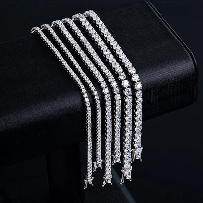 Tennis Bracelet - 925 Sterling Silver & 18K Gold, Moissanite or Zirconia, 2/3/4mm