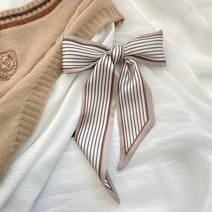 4pcs Silk Feel Skinny Silk Scarf Hair Band Women Spring Hair Bandana Foulard Ribbon Scarves Hair Accessories