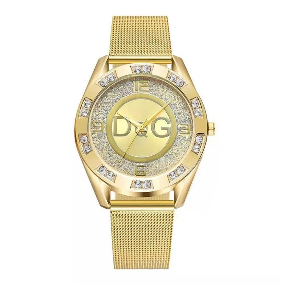 Luxury Women's watches With Diamonds Simple Digital Design Ladies' Quartz Watch Casual Gold Mesh Belt Women Clock Strap