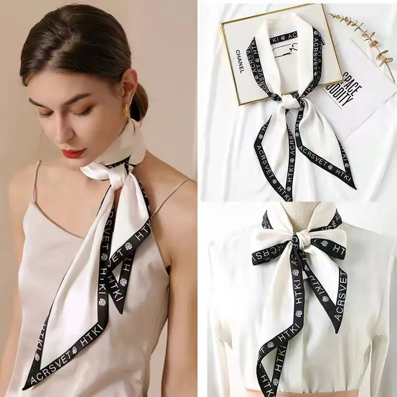 Luxury Long Silk Satin Scarf Belt - Soft Headscarf & Hair Band Accessory