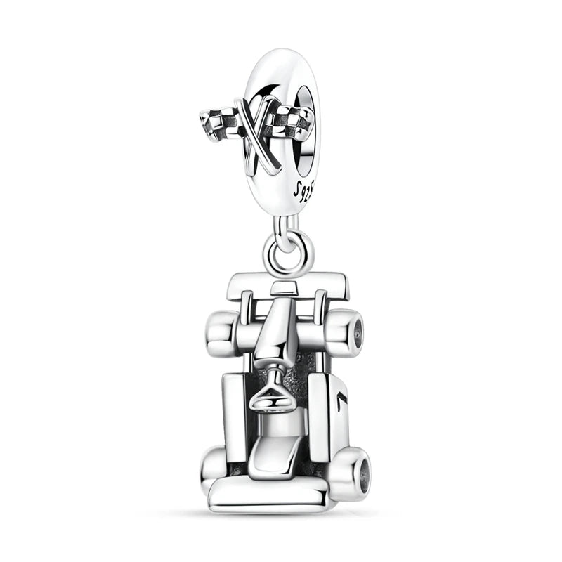 925 Sterling Silver Bear, Kart & Family Tree Charm Bead | Fits Pandora Bracelets & Pendants for Women