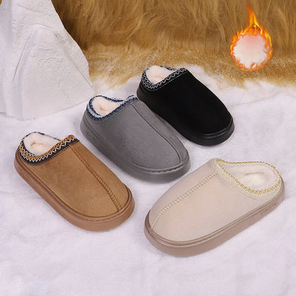 Women's Fuzzy Fur Platform Slippers - Luxury Designer Winter Slides