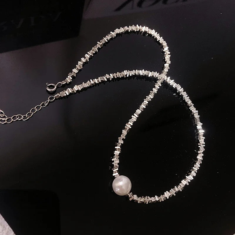 925 Sterling Silver Freshwater Pearl Chain Necklace for Women | Fine Jewelry | Wedding, Party & Birthday Gift