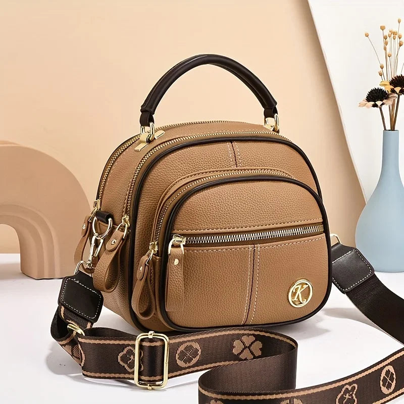 Luxury Structured Shoulder Bag - Versatile PU Leather Handbag for Shopping & Everyday