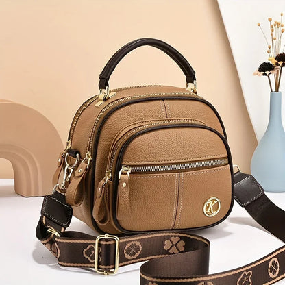 Luxury Structured Shoulder Bag - Versatile PU Leather Handbag for Shopping & Everyday