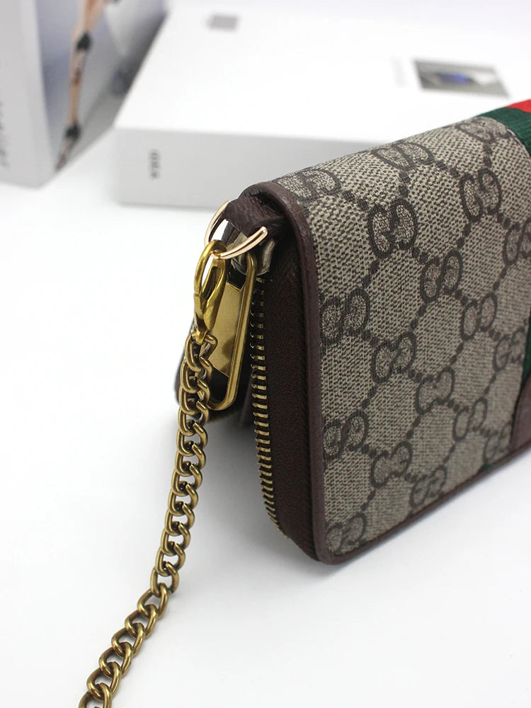 Long Zipper Wallet Chain Accory Handbag Strap DIY Coffee Leather Strip Single oulder Crossbody Bag Chain Replacement