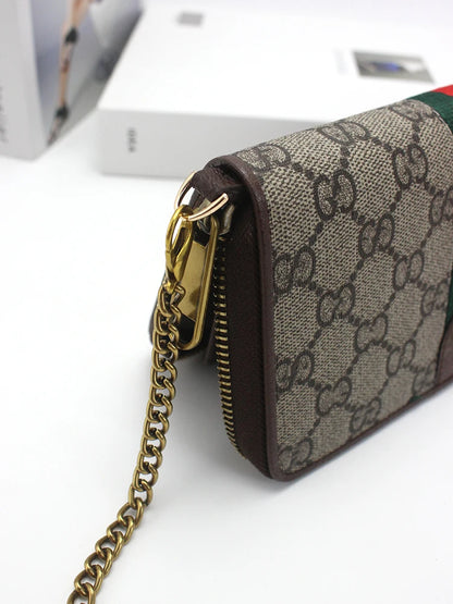 Long Zipper Wallet Chain Accory Handbag Strap DIY Coffee Leather Strip Single oulder Crossbody Bag Chain Replacement