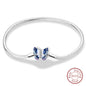 Sterling Silver Butterfly Zircon Bracelet - Colorful Crystal Wedding Jewelry