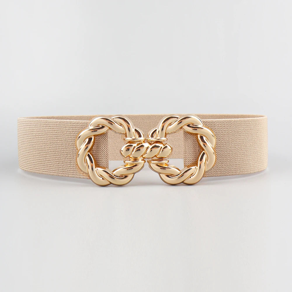 Waist Belt Women's Belt Corset Wide Elastic Dress Belt Luxury Designer Brand Stretch Elastic Wide Corset Metal Buckle Waistband