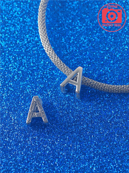 925 Sterling Silver Alphabet Letter Charm Bead | A-Z English Letters Fit Pandora Bracelets for Women
