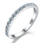 Moissanite Crown Wedding Band - 925 Sterling Silver, GRA Certified, Geometric Design