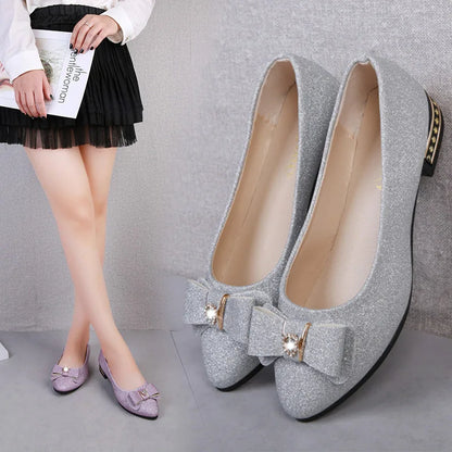 Women's Bow Flat Loafers - Soft Casual Slip-On Shoes