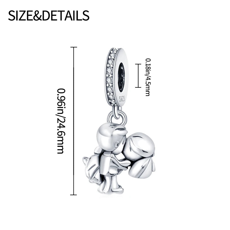 Sterling Silver Character Pendant Charm Bead - Bracelet Necklace Accessory