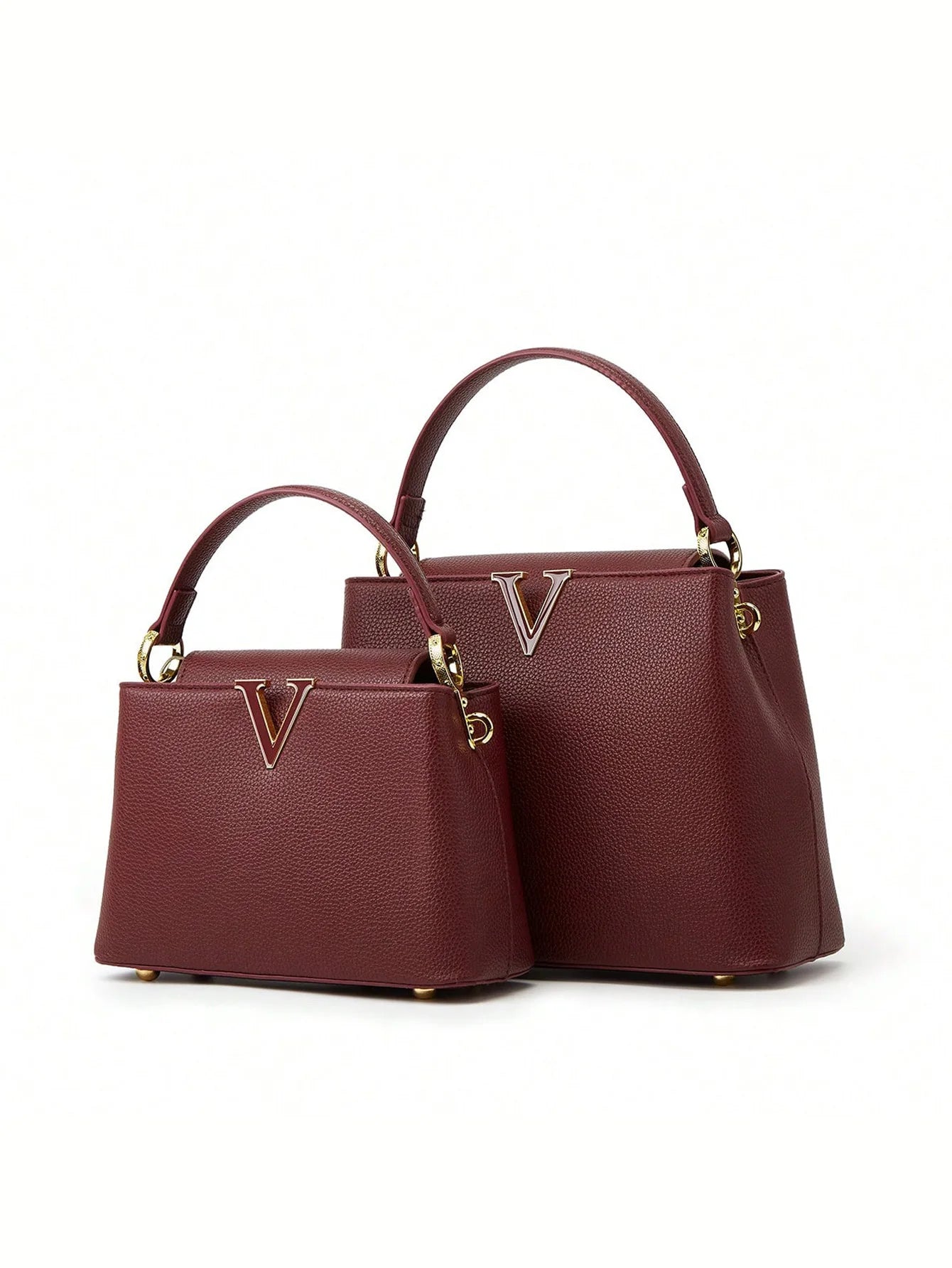 New 2025 simple V-shaped decorative handheld fashionable messenger bag trendy bucket women's small bag
