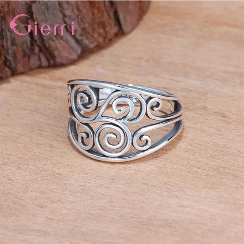 925 Sterling Silver Hollow Flower Ring | AAA Zirconia Wedding & Anniversary Band for Women