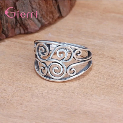 925 Sterling Silver Hollow Flower Ring | AAA Zirconia Wedding & Anniversary Band for Women