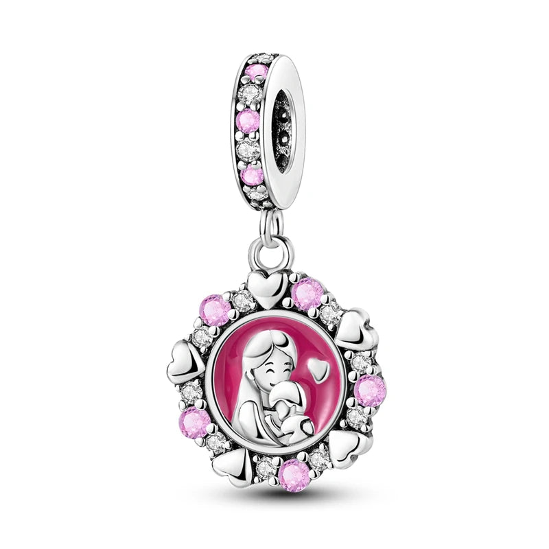 925 Sterling Silver Tree of Life, Peach Heart & Sweet Love Charm Bead | Fits Bracelets & Necklaces
