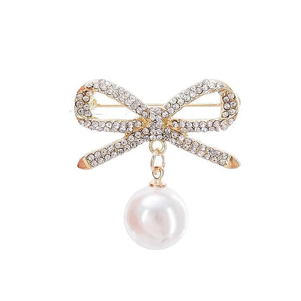 Luxury Pearl Butterfly Wreath Brooches Elegant Enamel Camellia Flower  Pendant Plant Pin Accessories Women Party Jewelry Gift