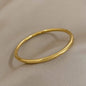 Titanium Steel Gold Bracelet - Classic Zircon Inlaid Bangle for Women