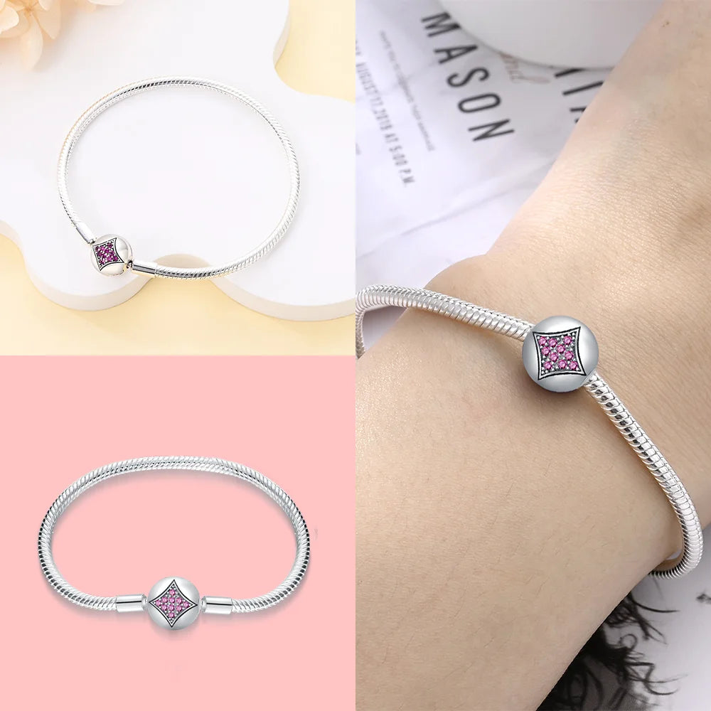 Sterling Silver Purple Dreamcatcher Feather Bracelet - Perfume Bottle Charm