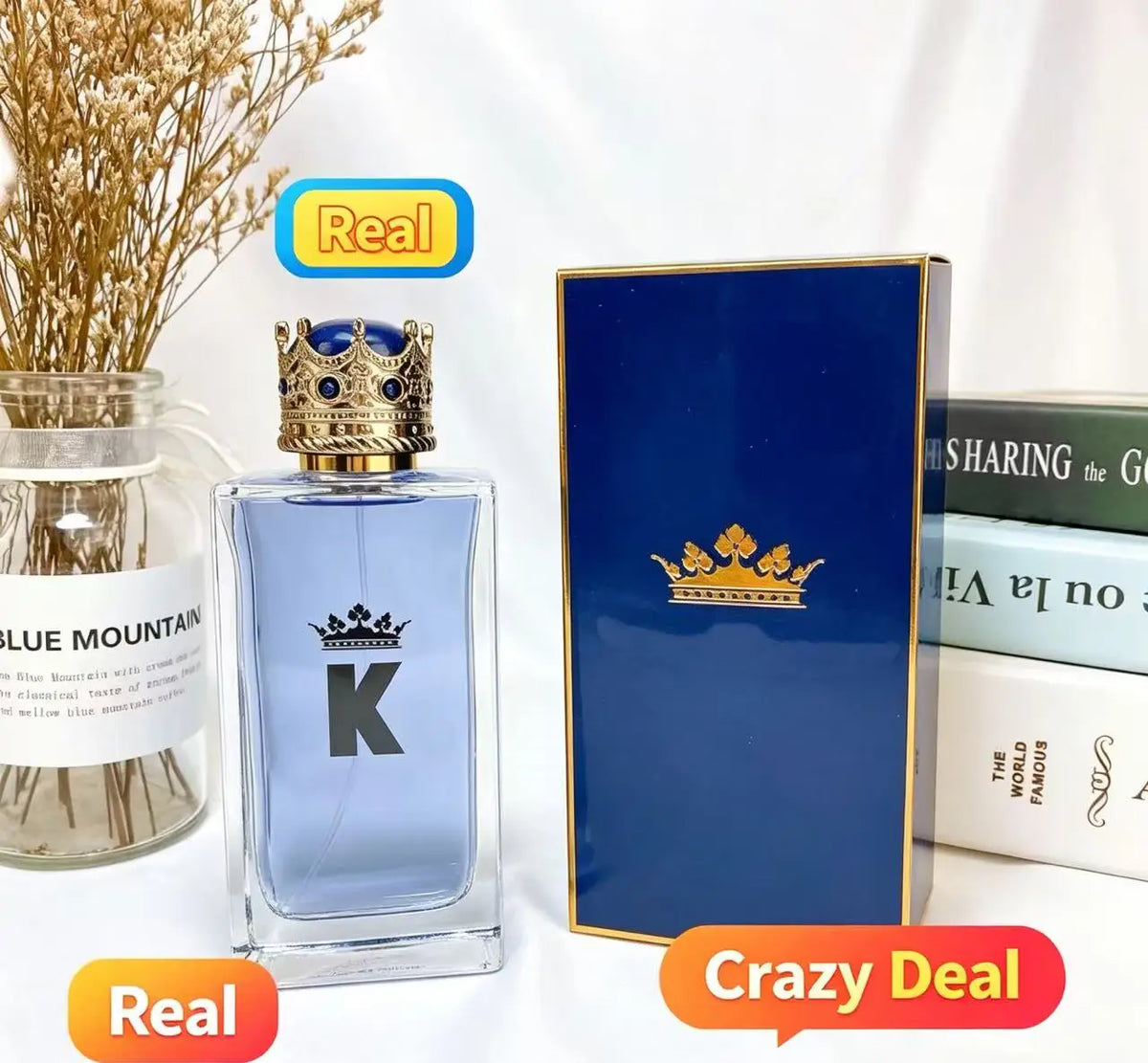 Trendy Love Neutral Perfume Spray | Blue White Porcelain Bottle | 100ml Unisex EDT