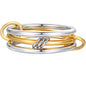 Trendy 4-Piece Stackable Ring Set - Two-Tone 18K Gold Plated Zircon Rings