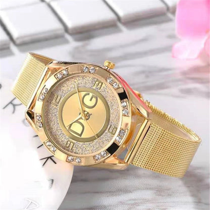 Starry Sky Diamond Watch - Luxury Gold Mesh Strap Quartz Watch for Women