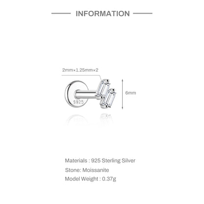 Moissanite Stud Earrings - 925 Sterling Silver, 0.03-1.2ct, D Color, GDTC Certified