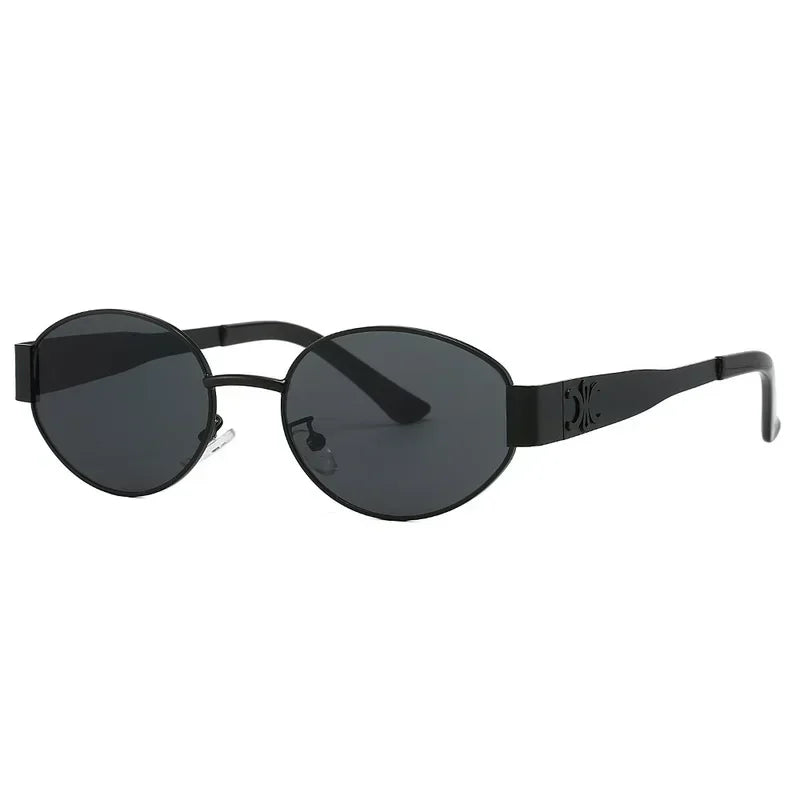 Retro Oval Metal Sunglasses - Luxury Fashion UV400 Unisex Eyewear