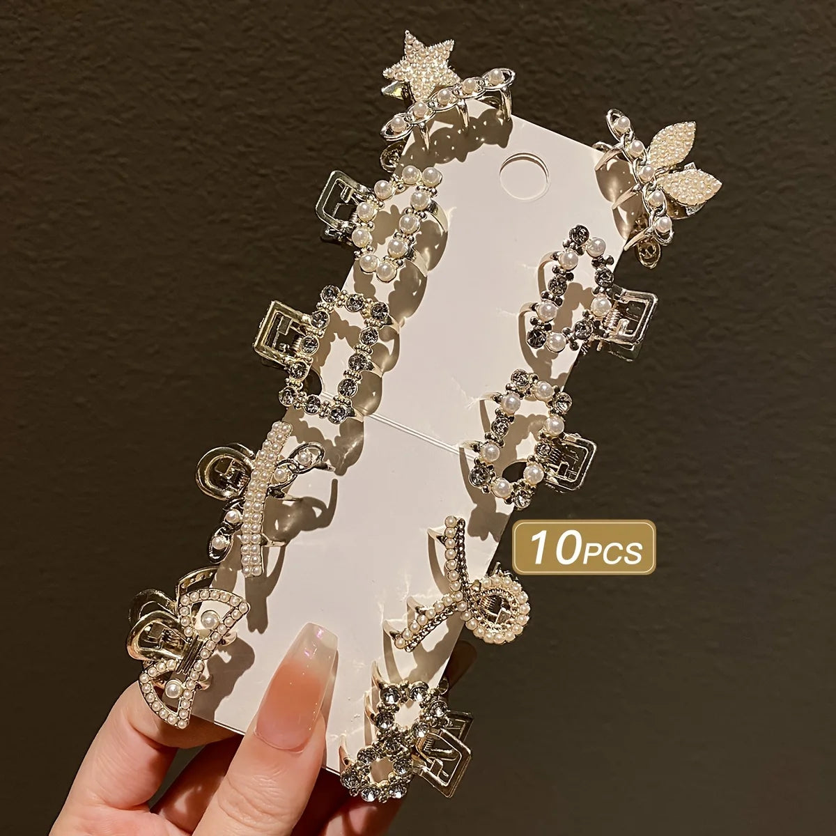 10 Girls' Hair Accessories with Multi-Color Elegant Bangs and Side Hair Claws