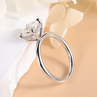 2ct Moissanite Solitaire Ring - 925 Sterling Silver, D Color VVS1, GRA & CMA Certified
