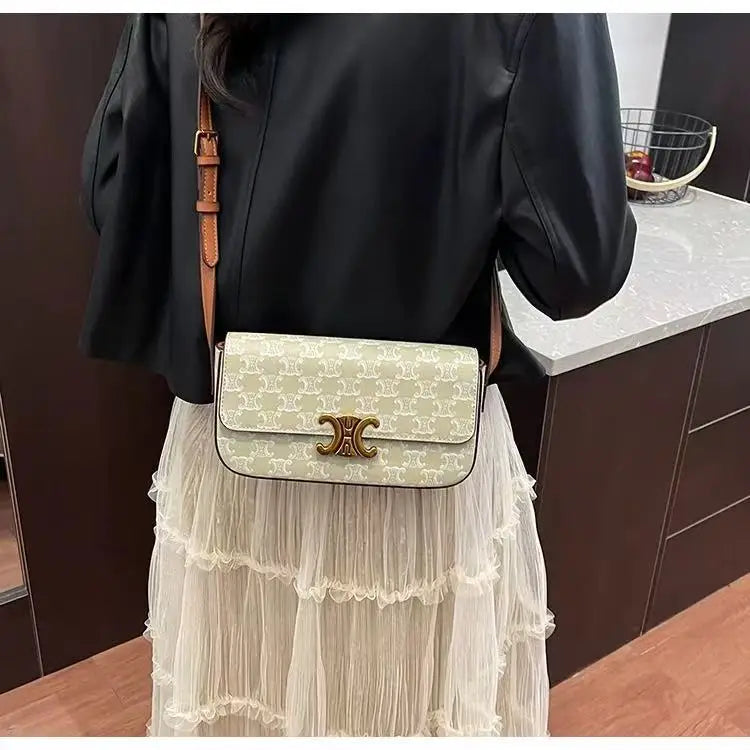 2025 Women’s Soft Leather Small Square Bag — Fashion Underarm/Crossbody, Portable for Daily/Outings