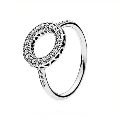 Hot selling 925 sterling silver classic dazzling crown round hearts ring exquisite women's light luxury charm ring jewelry gift