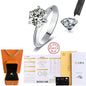 Real Moissanite Solitaire Ring — D Color VVS1 925 Silver | 1–3ct Engagement