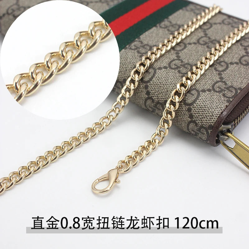 Long Zipper Wallet Chain Accory Handbag Strap DIY Coffee Leather Strip Single oulder Crossbody Bag Chain Replacement