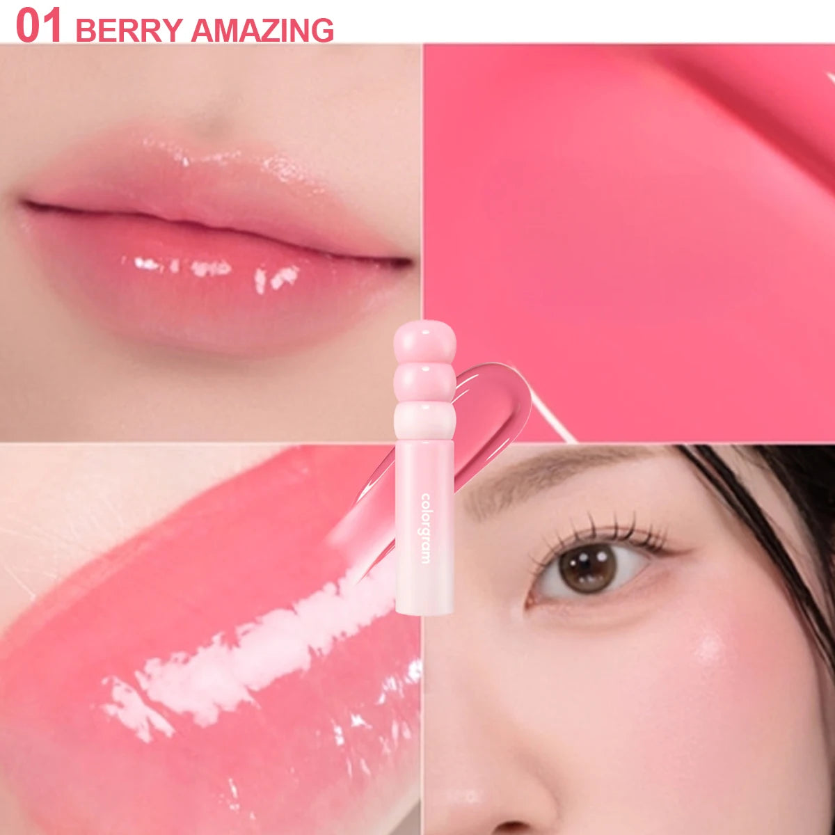 COLORGRAM FRUITY GLASS TINT MILK,High Shine&Glass Finish,Long-Wearing&Non-Sticky,Natural-Looking,Korean Cosmetic,Korean Makeup