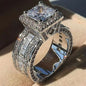 Exquisite Zircon Engagement Ring for Women | Silver Tone Bridal Wedding Jewelry