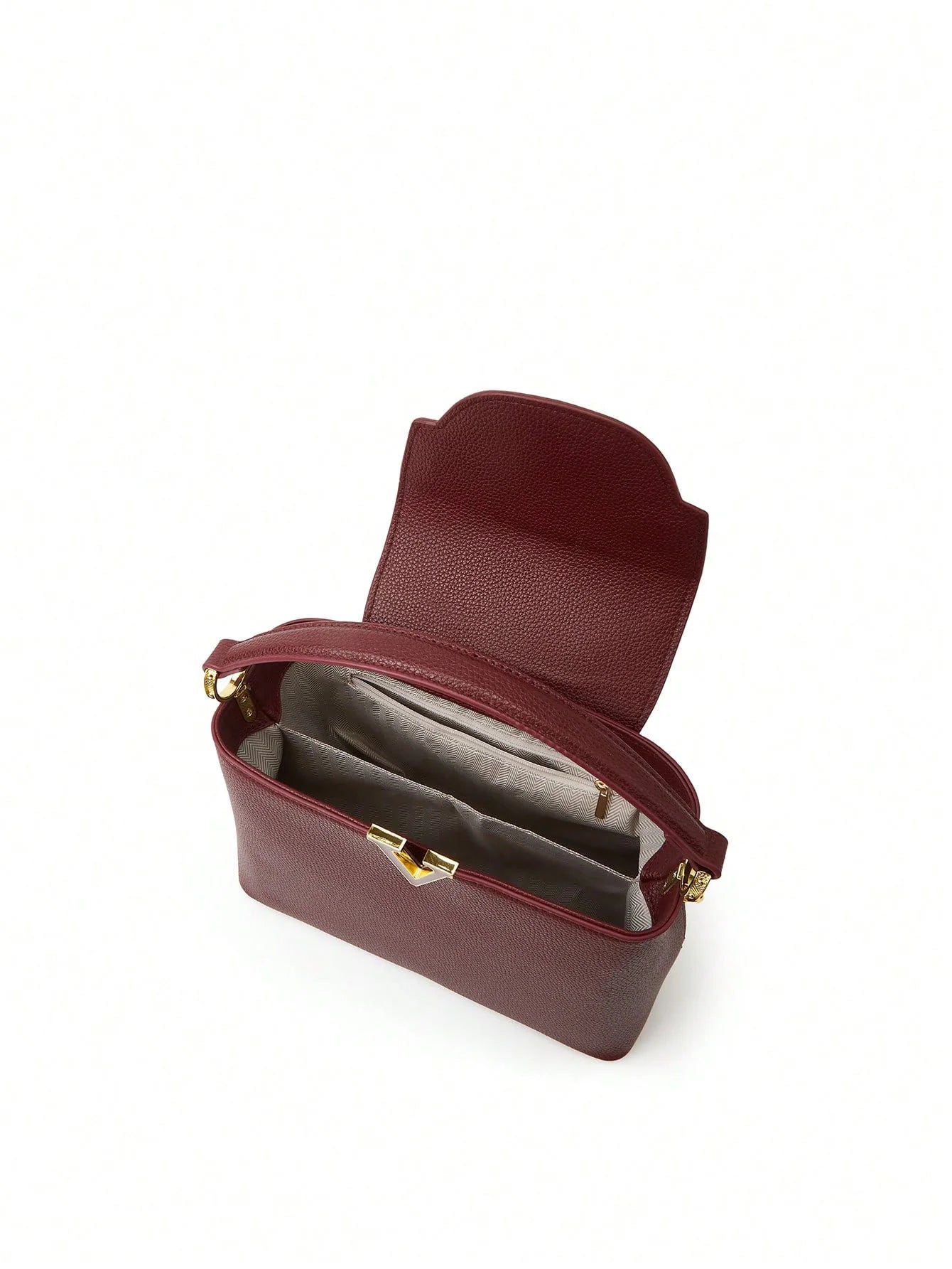 New 2025 simple V-shaped decorative handheld fashionable messenger bag trendy bucket women's small bag