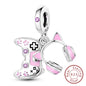925 Sterling Silver Pink Pendant Charm Bead | Fits Pandora Bracelets & Necklaces | DIY Fine Jewelry