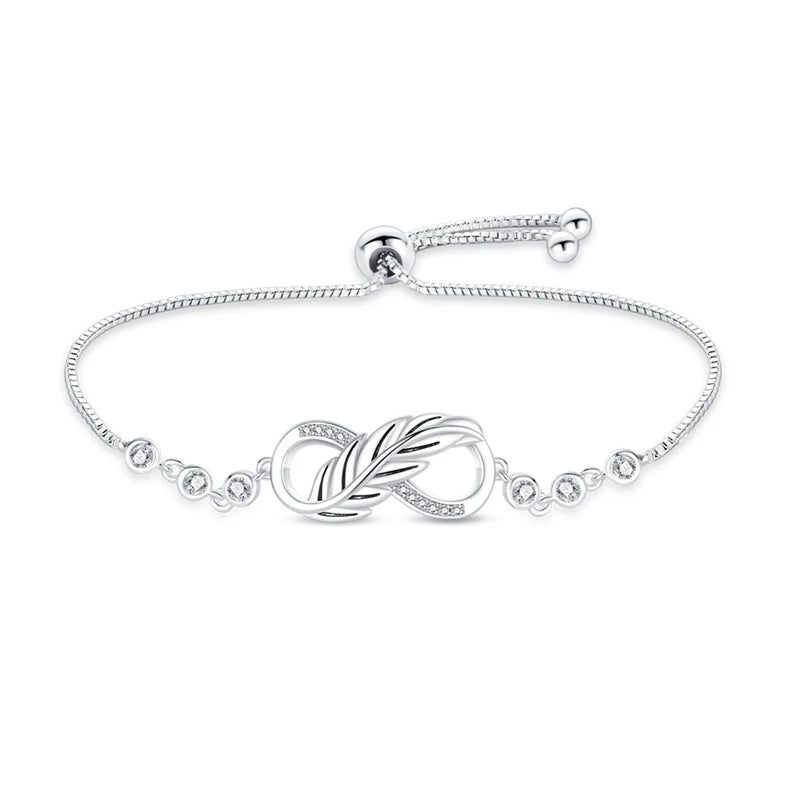 Original Bracelet 925 Silver Color Lucky Symbol Zircon Bracelet Luxury Jewelry For Woman Romantic Jewelry Valentine's Day Gifts